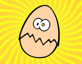 Dibujo Huevo asustado pintado por queyla