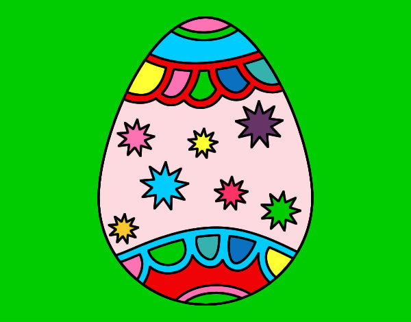 Dibujo Huevo con estrellas pintado por sthepfany