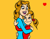 Dibujo Madre e hija abrazadas pintado por Andrea_San