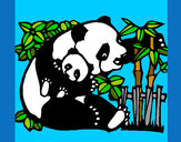 Dibujo Mama panda pintado por mayita97