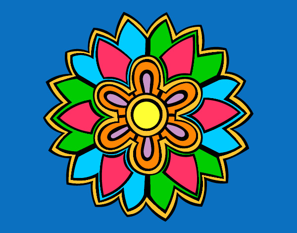 Dibujo Mándala con forma de flor weiss pintado por _aniita_