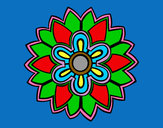 Dibujo Mándala con forma de flor weiss pintado por izan4