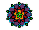 Dibujo Mándala con una flor pintado por gessenia 