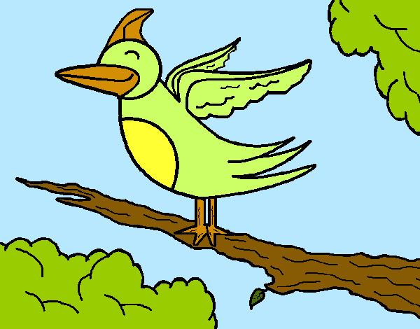 Dibujo Pájaro en arbol pintado por annycristi