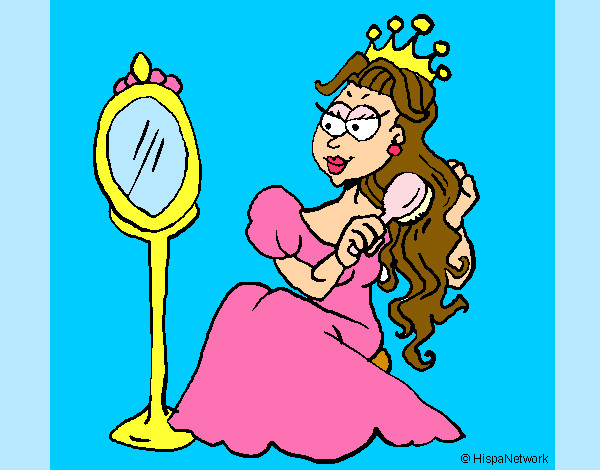 Dibujo Princesa y espejo pintado por rinni18