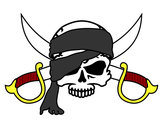 Dibujo Símbolo pirata pintado por Polito