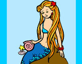 Dibujo Sirena con caracola pintado por lucas16