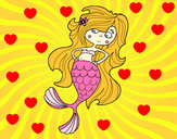 Dibujo Sirena con los brazos en la cardera pintado por paolaa-bel