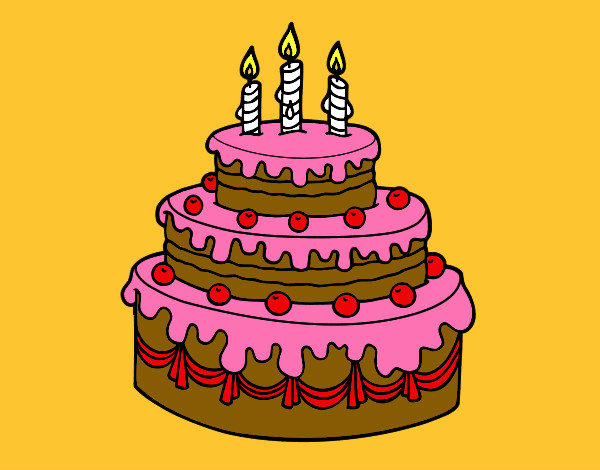 Dibujo Tarta de cumpleaños pintado por kaerine