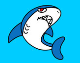Dibujo Tiburón nadando pintado por Polito