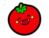 Dibujo Tomate sonriente pintado por queyla