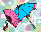 Dibujo Abanico y paraguas pintado por sthepfany
