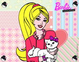 Dibujo Barbie con su linda gatita pintado por ailen12