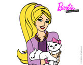 Dibujo Barbie con su linda gatita pintado por coticotita