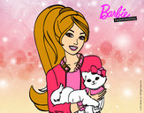 Dibujo Barbie con su linda gatita pintado por yenidri