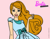 Dibujo Barbie con su vestido con lazo pintado por agusnou