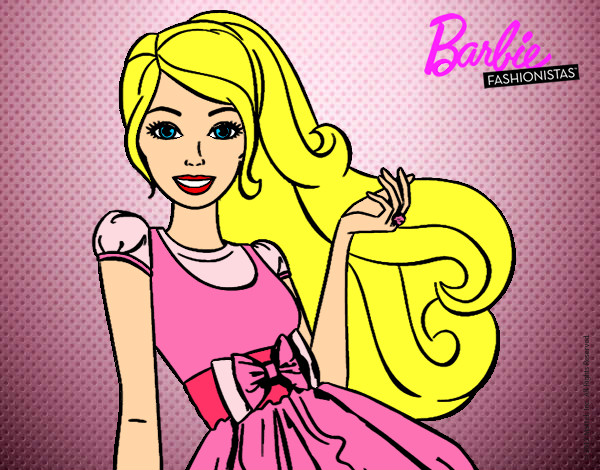 Barbie con su vestido con lazo