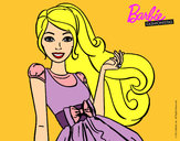 Dibujo Barbie con su vestido con lazo pintado por natanatati