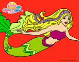 Dibujo Barbie sirena pintado por ainigriv