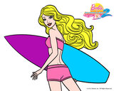Dibujo Barbie surfera pintado por ibeth 