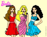 Dibujo Barbie y sus amigas vestidas de fiesta pintado por ALBA123 