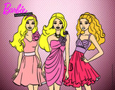 Dibujo Barbie y sus amigas vestidas de fiesta pintado por miky146