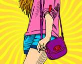 Dibujo Chica con bolso pintado por Andrea_San