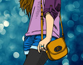 Dibujo Chica con bolso pintado por Aniitaaa