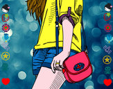 Dibujo Chica con bolso pintado por durancande