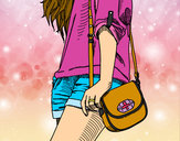 Dibujo Chica con bolso pintado por isatk2cool