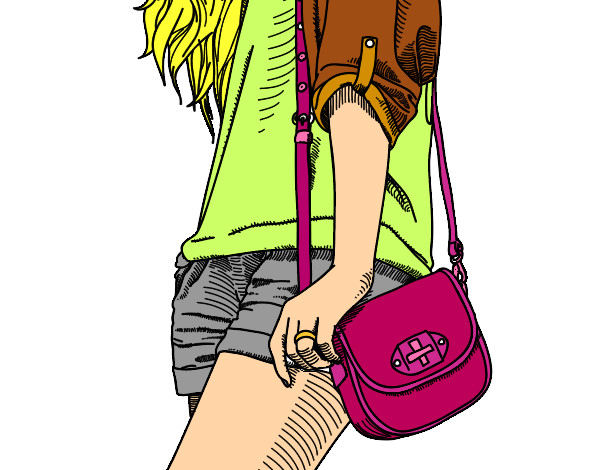 Dibujo Chica con bolso pintado por llaarr99