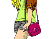 Dibujo Chica con bolso pintado por llaarr99
