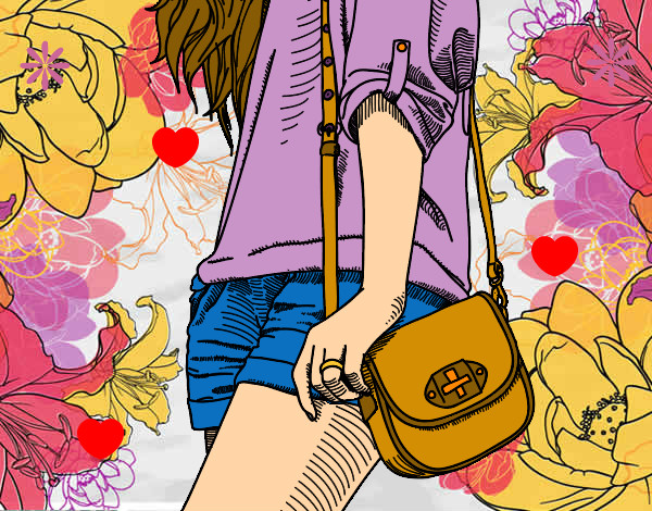 Dibujo Chica con bolso pintado por nazaret123