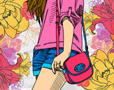 Dibujo Chica con bolso pintado por Nekane123