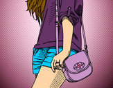 Dibujo Chica con bolso pintado por nildred 
