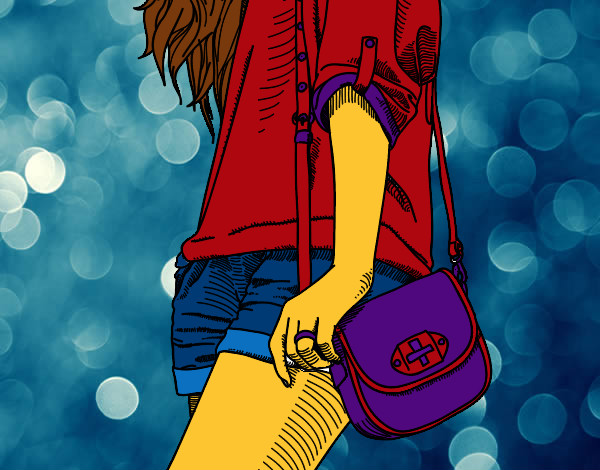 Dibujo Chica con bolso pintado por sasamari