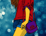 Dibujo Chica con bolso pintado por sasamari