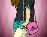 Dibujo Chica con bolso pintado por ZairaBel