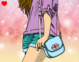 Dibujo Chica con bolso pintado por zurita
