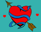 Dibujo Corazón con flecha pintado por Nadia-225