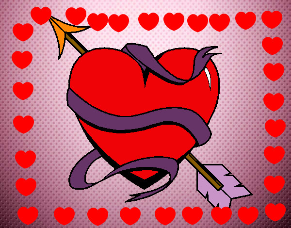 Dibujo Corazón con flecha III pintado por crisaba