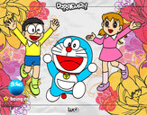 Dibujo Doraemon y amigos pintado por puli07