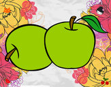 Dibujo Dos manzanas pintado por Lupsy