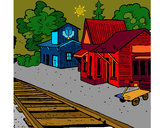 Dibujo Estación de tren pintado por jugoes