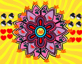 Dibujo Mándala con forma de flor weiss pintado por Aribb