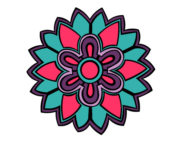 Dibujo Mándala con forma de flor weiss pintado por majo_12