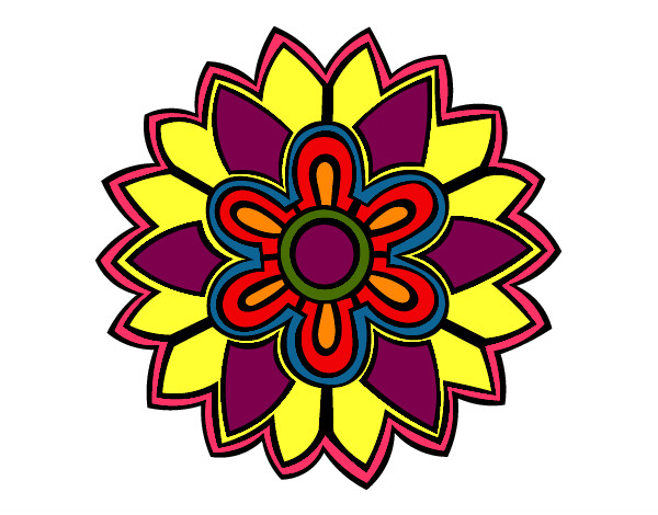 Dibujo Mándala con forma de flor weiss pintado por majo_22