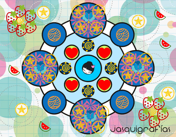 Dibujo Mandala con redondas pintado por azalea200