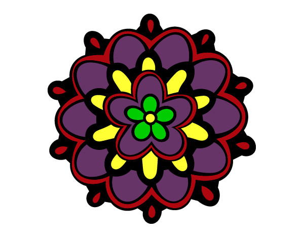 Dibujo Mándala con una flor pintado por karen19845