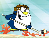 Dibujo Pingüino jugando a hockey pintado por alexia-ti